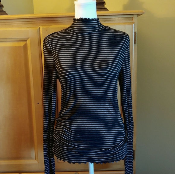 GAP Sweaters - NWT GAP Fitted Black & White Striped Turtleneck